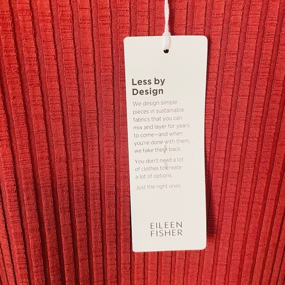 Eileen Fisher Red Ribbed Sleeveless Tunic NWT - Picture 4 of 9